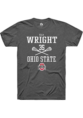 Ella Wright  Ohio State Buckeyes Dark Grey Rally NIL Sport Icon Short Sleeve T Shirt