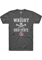 Ella Wright  Ohio State Buckeyes Dark Grey Rally NIL Sport Icon Short Sleeve T Shirt