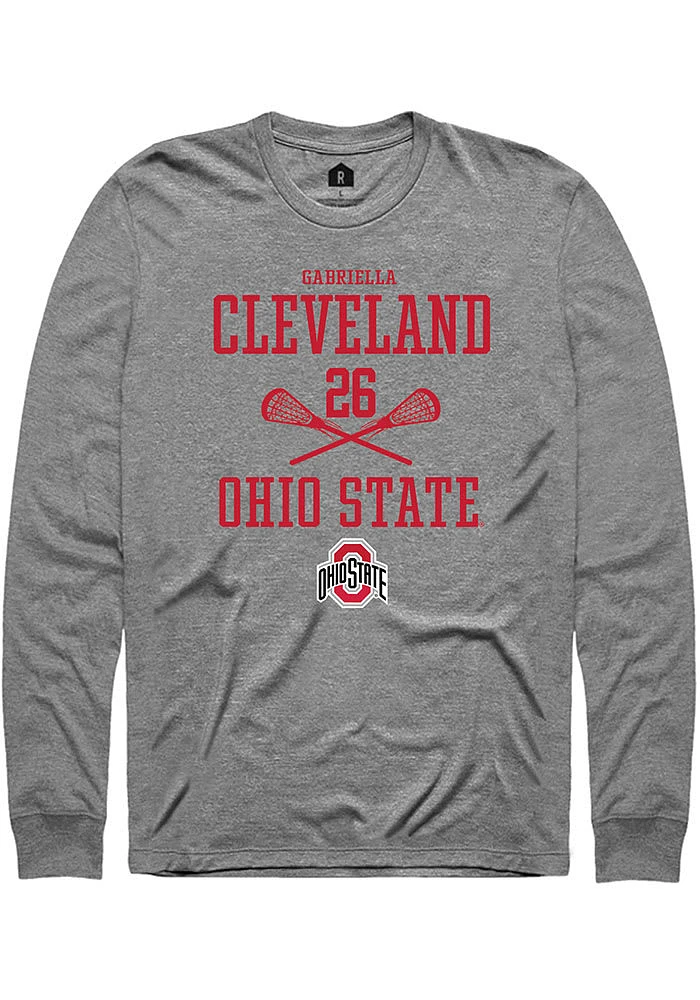 Gabriella Cleveland  Ohio State Buckeyes Graphite Rally NIL Sport Icon Long Sleeve T Shirt