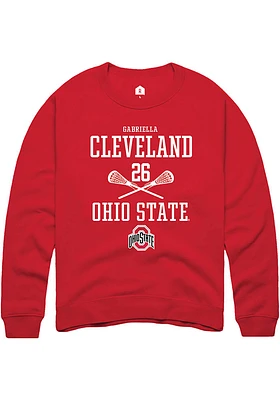 Gabriella Cleveland  Rally Ohio State Buckeyes Mens Red NIL Sport Icon Long Sleeve Crew Sweatshi..