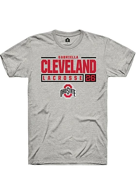 Gabriella Cleveland  Ohio State Buckeyes Ash Rally NIL Stacked Box Short Sleeve T Shirt