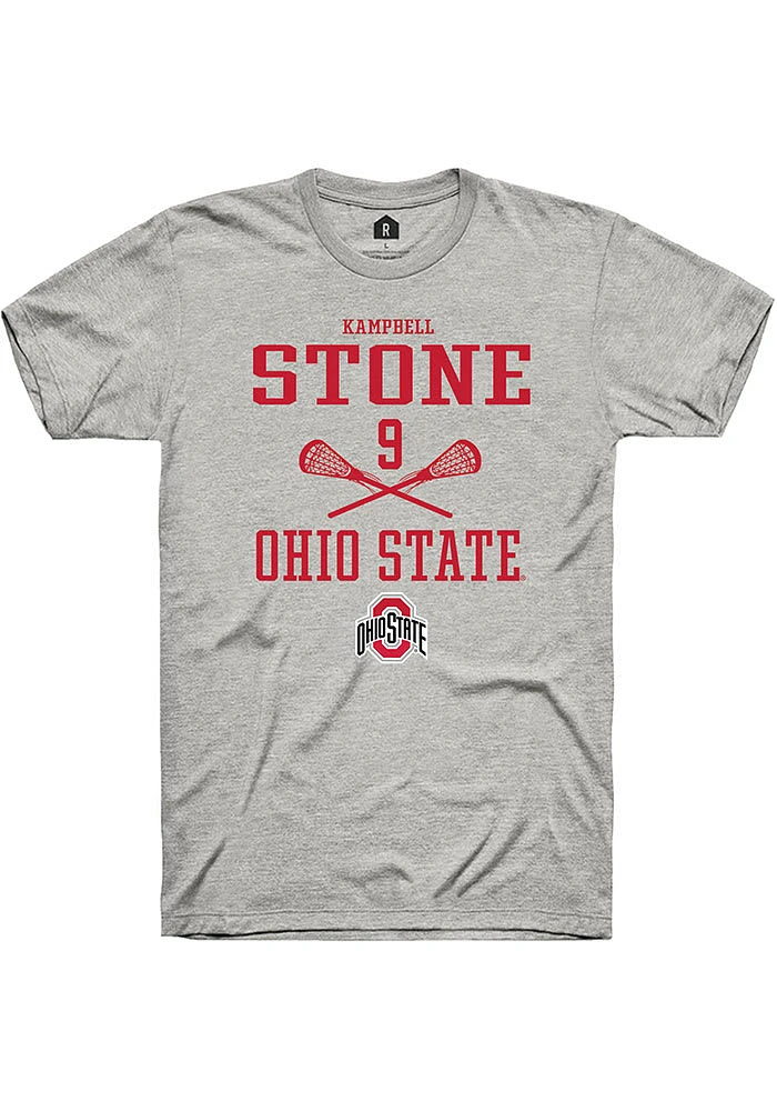 Kampbell Stone  Ohio State Buckeyes Ash Rally NIL Sport Icon Short Sleeve T Shirt