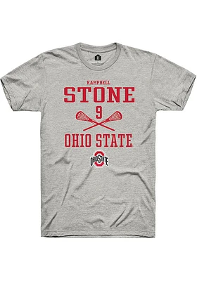 Kampbell Stone  Ohio State Buckeyes Ash Rally NIL Sport Icon Short Sleeve T Shirt