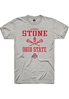 Kampbell Stone  Ohio State Buckeyes Ash Rally NIL Sport Icon Short Sleeve T Shirt