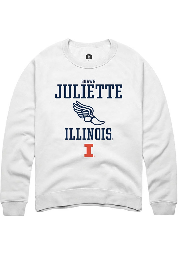 Shawn Juliette  Rally Illinois Fighting Illini Mens White NIL Sport Icon Track Long Sleeve Crew Sw..