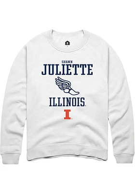 Shawn Juliette  Rally Illinois Fighting Illini Mens White NIL Sport Icon Track Long Sleeve Crew Sw..