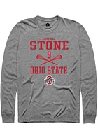 Kampbell Stone  Ohio State Buckeyes Graphite Rally NIL Sport Icon Long Sleeve T Shirt