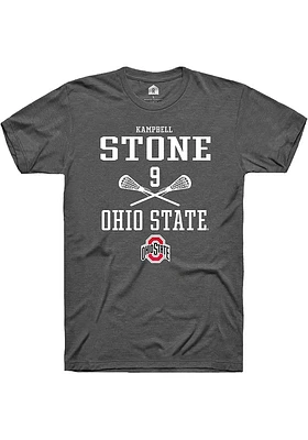 Kampbell Stone  Ohio State Buckeyes Dark Grey Rally NIL Sport Icon Short Sleeve T Shirt