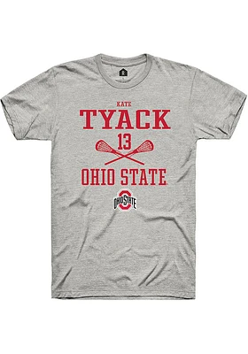 Kate Tyack  Ohio State Buckeyes Ash Rally NIL Sport Icon Short Sleeve T Shirt