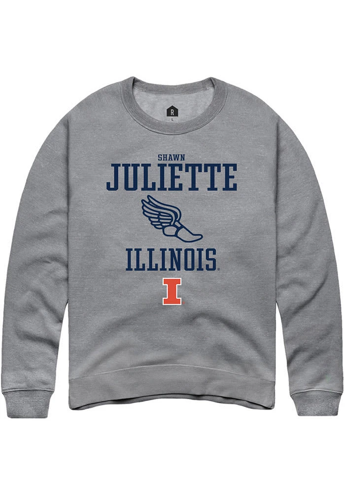 Shawn Juliette Rally Illinois Fighting Illini Mens Graphite NIL Sport Icon Track Long Sleeve Crew..