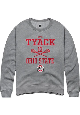 Kate Tyack  Rally Ohio State Buckeyes Mens Graphite NIL Sport Icon Long Sleeve Crew Sweatshirt