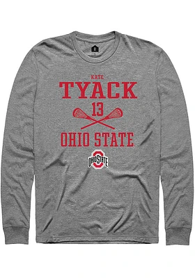 Kate Tyack  Ohio State Buckeyes Graphite Rally NIL Sport Icon Long Sleeve T Shirt