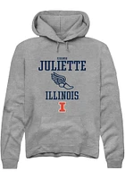 Shawn Juliette  Rally Illinois Fighting Illini Mens Graphite NIL Sport Icon Track Long Sleeve Hood..