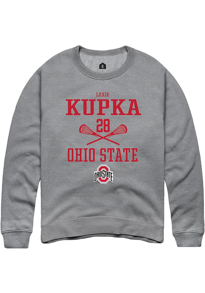 Lexie Kupka  Rally Ohio State Buckeyes Mens Graphite NIL Sport Icon Long Sleeve Crew Sweatshirt