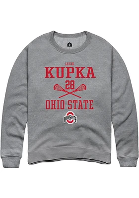 Lexie Kupka  Rally Ohio State Buckeyes Mens Graphite NIL Sport Icon Long Sleeve Crew Sweatshirt