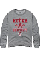 Lexie Kupka  Rally Ohio State Buckeyes Mens Graphite NIL Sport Icon Long Sleeve Crew Sweatshirt