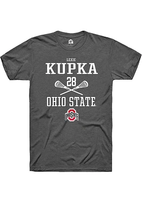 Lexie Kupka  Ohio State Buckeyes Dark Grey Rally NIL Sport Icon Short Sleeve T Shirt