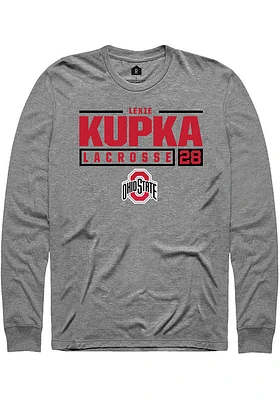 Lexie Kupka  Ohio State Buckeyes Graphite Rally NIL Stacked Box Long Sleeve T Shirt