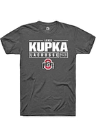 Lexie Kupka  Ohio State Buckeyes Dark Grey Rally NIL Stacked Box Short Sleeve T Shirt