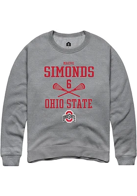 Maeve Simonds  Rally Ohio State Buckeyes Mens Graphite NIL Sport Icon Long Sleeve Crew Sweatshir..