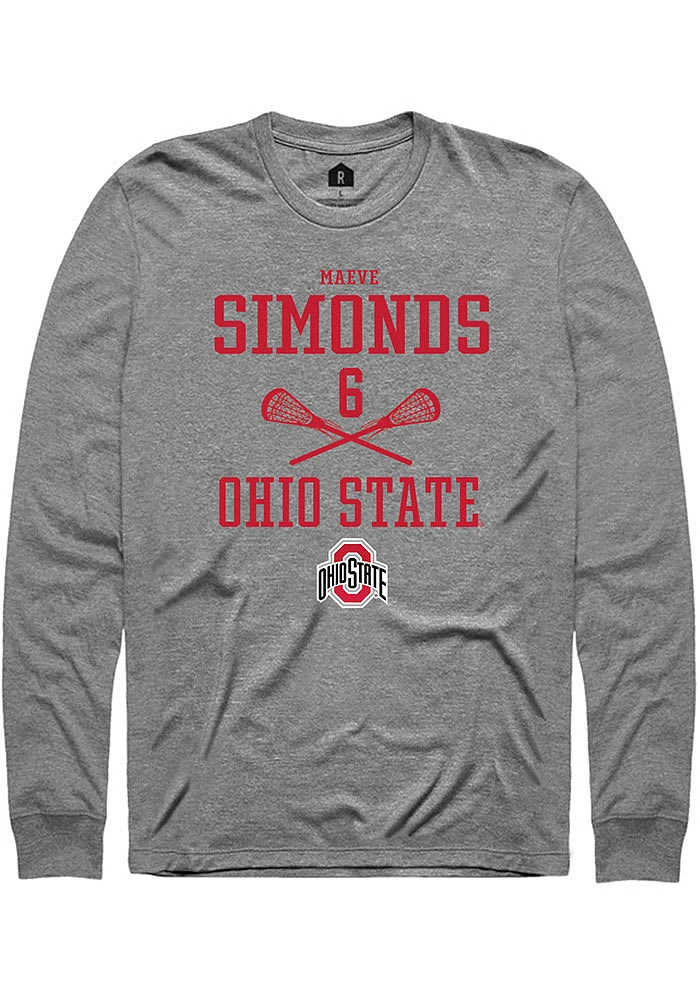 Maeve Simonds  Ohio State Buckeyes Graphite Rally NIL Sport Icon Long Sleeve T Shirt