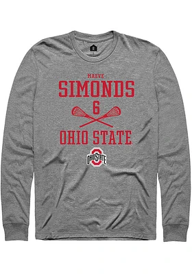 Maeve Simonds  Ohio State Buckeyes Graphite Rally NIL Sport Icon Long Sleeve T Shirt