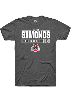 Maeve Simonds  Ohio State Buckeyes Dark Grey Rally NIL Stacked Box Short Sleeve T Shirt