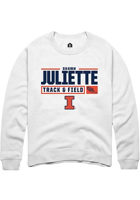 Shawn Juliette  Rally Illinois Fighting Illini Mens White NIL Stacked Box Track Long Sleeve Crew S..