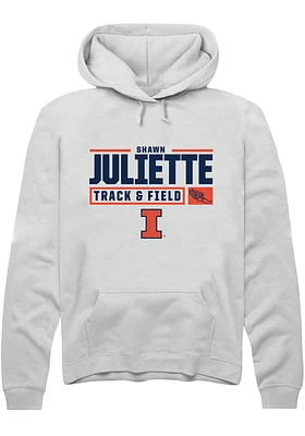 Shawn Juliette  Rally Illinois Fighting Illini Mens White NIL Stacked Box Track Long Sleeve Hoodie