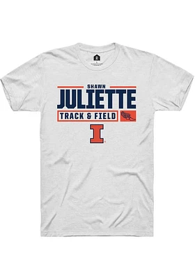 Shawn Juliette  Illinois Fighting Illini White Rally NIL Stacked Box Track Short Sleeve T Shirt