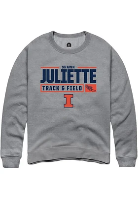 Shawn Juliette  Rally Illinois Fighting Illini Mens Graphite NIL Stacked Box Track Long Sleeve Cre..