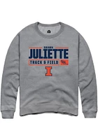 Shawn Juliette  Rally Illinois Fighting Illini Mens Graphite NIL Stacked Box Track Long Sleeve Cre..