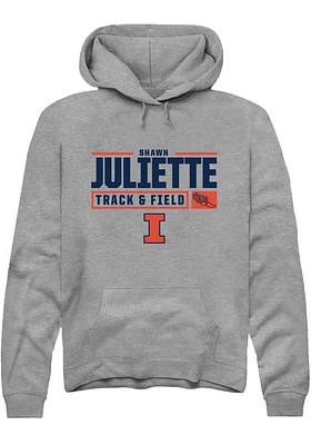 Shawn Juliette  Rally Illinois Fighting Illini Mens Graphite NIL Stacked Box Track Long Sleeve Hoo..