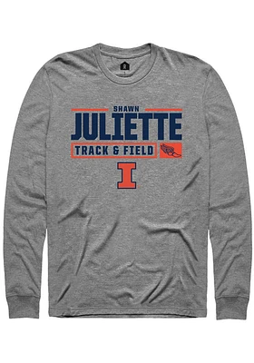 Shawn Juliette  Illinois Fighting Illini Graphite Rally NIL Stacked Box Track Long Sleeve T Shirt