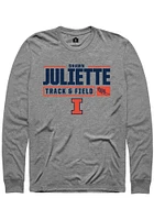Shawn Juliette  Illinois Fighting Illini Graphite Rally NIL Stacked Box Track Long Sleeve T Shirt