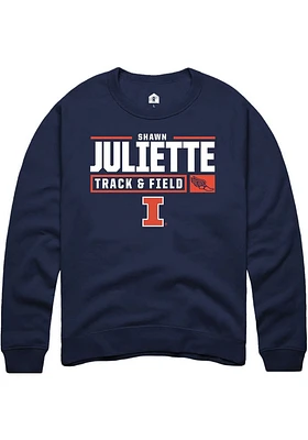 Shawn Juliette  Rally Illinois Fighting Illini Mens Navy Blue NIL Stacked Box Track Long Sleeve Cr..