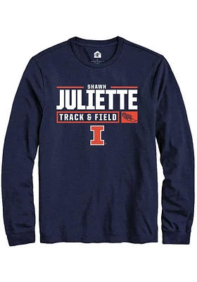 Shawn Juliette  Illinois Fighting Illini Navy Blue Rally NIL Stacked Box Track Long Sleeve T Shirt