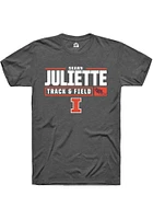 Shawn Juliette  Illinois Fighting Illini Dark Grey Rally NIL Stacked Box Track Short Sleeve T Shir..