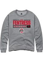 Erin Fentress  Rally Ohio State Buckeyes Mens Graphite NIL Stacked Box Long Sleeve Crew Sweatshi..