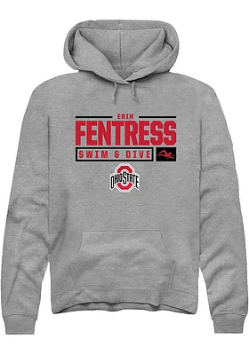 Erin Fentress  Rally Ohio State Buckeyes Mens Graphite NIL Stacked Box Long Sleeve Hoodie