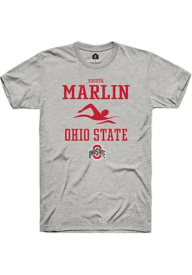 Krista Marlin  Ohio State Buckeyes Ash Rally NIL Sport Icon Short Sleeve T Shirt