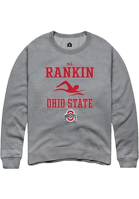 Mia Rankin  Rally Ohio State Buckeyes Mens Graphite NIL Sport Icon Long Sleeve Crew Sweatshirt