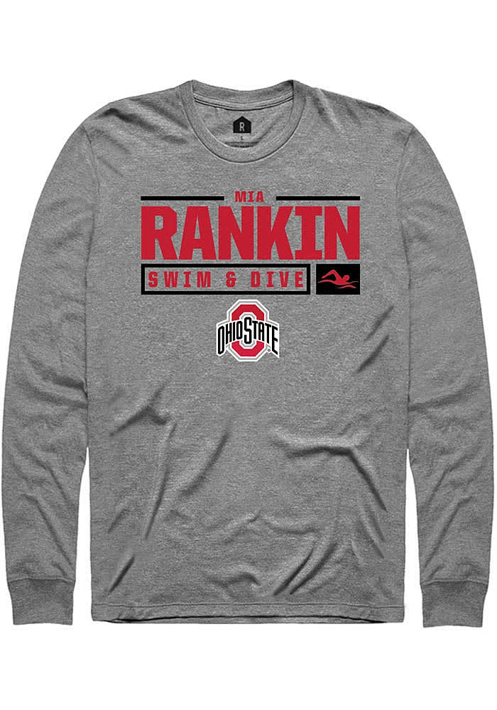 Mia Rankin  Ohio State Buckeyes Graphite Rally NIL Stacked Box Long Sleeve T Shirt