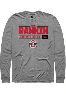 Mia Rankin  Ohio State Buckeyes Graphite Rally NIL Stacked Box Long Sleeve T Shirt