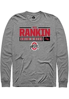 Mia Rankin  Ohio State Buckeyes Graphite Rally NIL Stacked Box Long Sleeve T Shirt