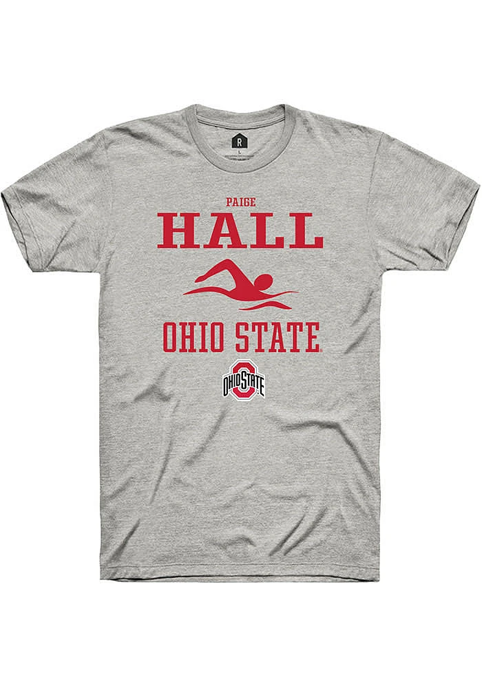 Paige Hall  Ohio State Buckeyes Ash Rally NIL Sport Icon Short Sleeve T Shirt