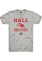 Paige Hall  Ohio State Buckeyes Ash Rally NIL Sport Icon Short Sleeve T Shirt