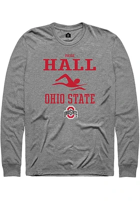 Paige Hall  Ohio State Buckeyes Graphite Rally NIL Sport Icon Long Sleeve T Shirt