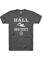 Paige Hall  Ohio State Buckeyes Dark Grey Rally NIL Sport Icon Short Sleeve T Shirt