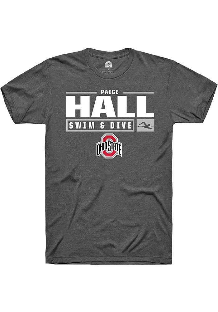 Paige Hall  Ohio State Buckeyes Dark Grey Rally NIL Stacked Box Short Sleeve T Shirt